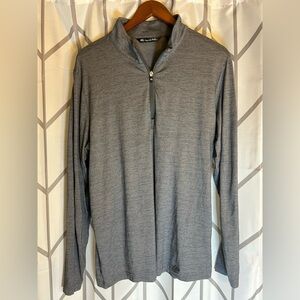 Travis Mathew Charcoal Long Sleeve Half-Zip Shirt